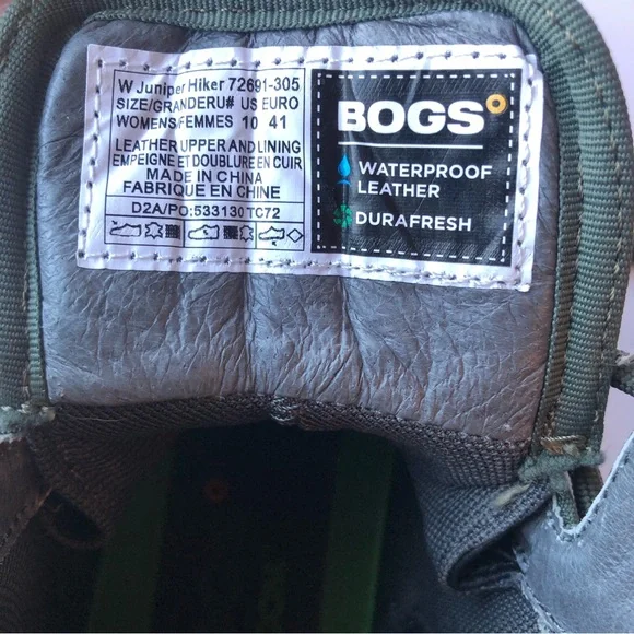 Bogs Loden Olive Green Black Juniper Hiker Women's Casual Boots - Picture 12 of 16